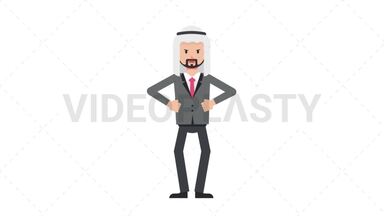 Arab Corporate Man Angry Stock Animation