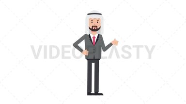 Arab Corporate Man Approve Stock Animation