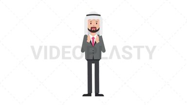 Arab Corporate Man Clapping Stock Animation