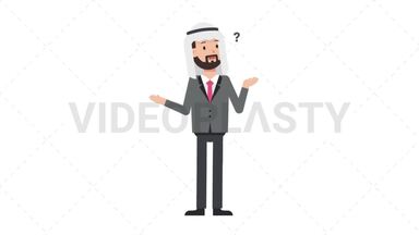 Arab Corporate Man Confused Stock Animation