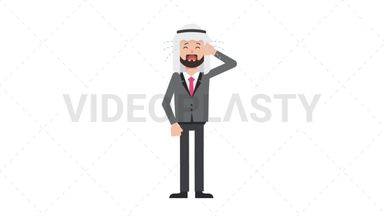 Arab Corporate Man Crying Stock Animation