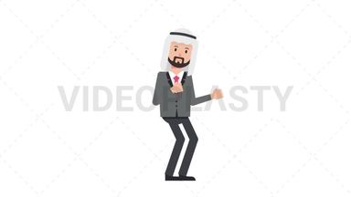 Arab Corporate Man Dancing Stock Animation