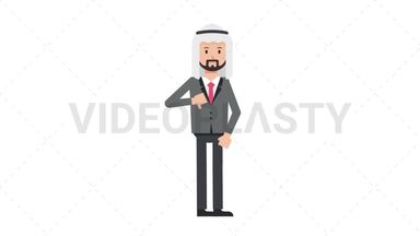 Arab Corporate Man Disapprove Stock Animation