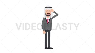 Arab Corporate Man Fever Stock Animation