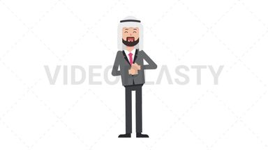 Arab Corporate Man Laughing Stock Animation