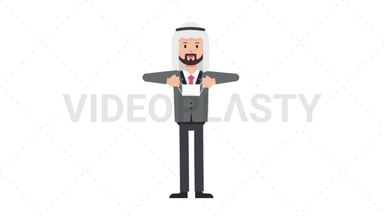 Arab Corporate Man Putting On Face Mask Stock Animation