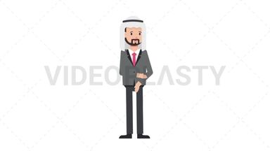 Arab Corporate Man Sad Stock Animation