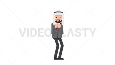 Arab Corporate Man Scared Stock Animation