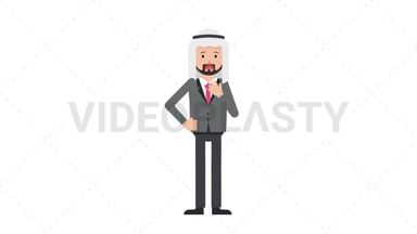 Arab Corporate Man Shortness of Breath Stock Animation
