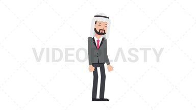 Arab Corporate Man Sleepy Stock Animation