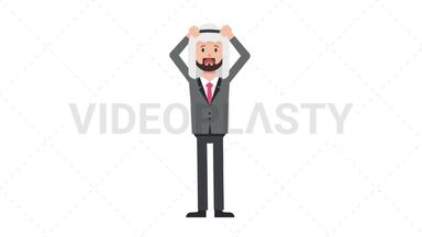 Arab Corporate Man Stressed Stock Animation
