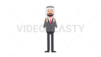 Arab Corporate Man Surprised Stock Animation