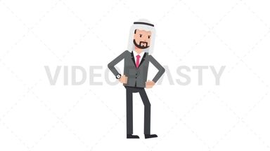 Arab Corporate Man Waiting Stock Animation