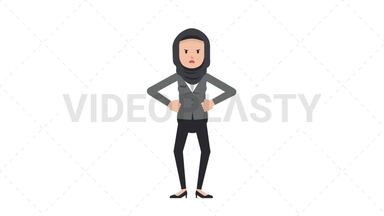 Arab Corporate Woman Angry Stock Animation