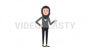 Arab Corporate Woman Approve Stock Animation