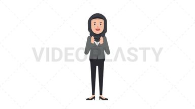 Arab Corporate Woman Clapping Stock Animation