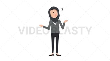 Arab Corporate Woman Confused Stock Animation