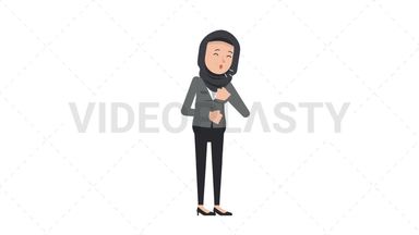 Arab Corporate Woman Coughing Stock Animation