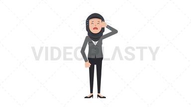 Arab Corporate Woman Crying Stock Animation