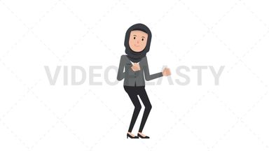 Arab Corporate Woman Dancing Stock Animation