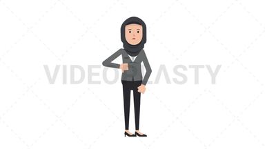 Arab Corporate Woman Disapprove Stock Animation