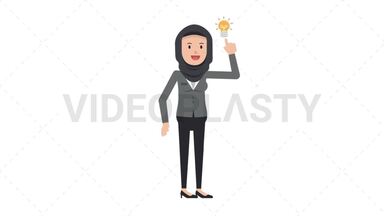 Arab Corporate Woman Idea Stock Animation