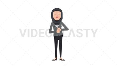 Arab Corporate Woman Laughing Stock Animation