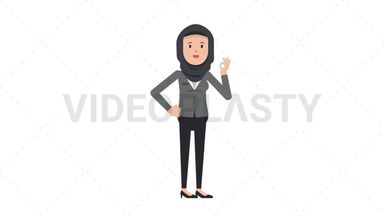 Arab Corporate Woman OK Stock Animation