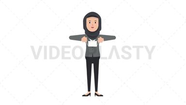Arab Corporate Woman Putting on Face Mask Stock Animation