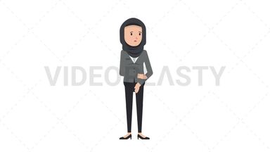 Arab Corporate Woman Sad Stock Animation