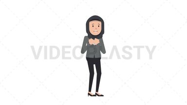 Arab Corporate Woman Scared Stock Animation