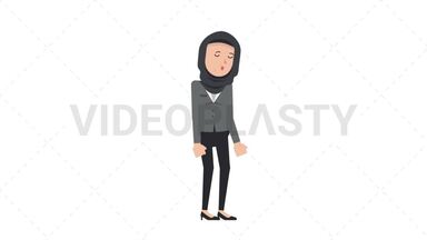 Arab Corporate Woman Sleepy Stock Animation