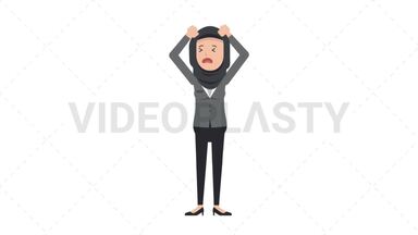 Arab Corporate Woman Stressed Stock Animation