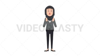 Arab Corporate Woman Surprised Stock Animation