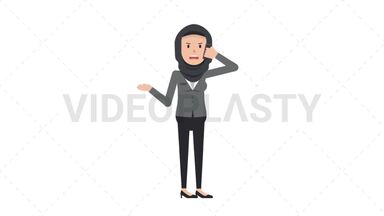 Arab Corporate Woman Talking on Phone Angry Stock Animation