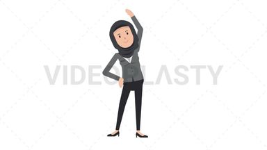 Arab Corporate Woman Warmup Exercise Stock Animation
