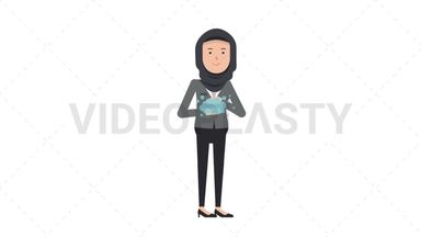 Arab Corporate Woman Washing Hands Stock Animation