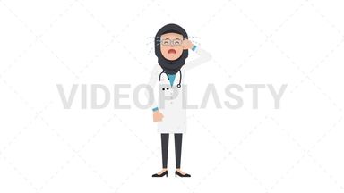 Arab Female Doctor Crying Stock Animation