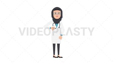 Arab Female Doctor Disapprove Stock Animation