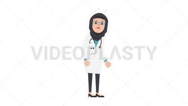 Arab Female Doctor Dizzy Stock Animation