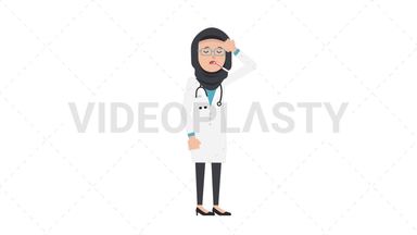 Arab Female Doctor Fever Stock Animation