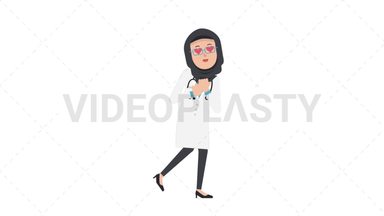 Arab Female Doctor In Love Stock Animation