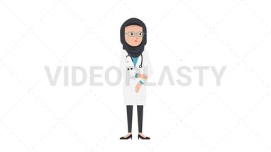 Arab Female Doctor Sad Stock Animation