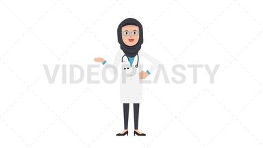 Arab Female Doctor Talking Stock Animation