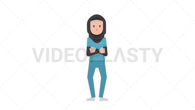 Arab Female Nurse Angry Stock Animation