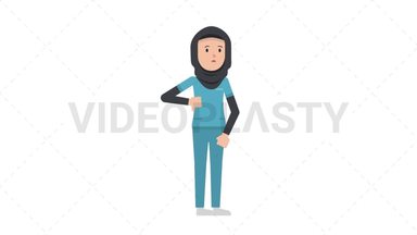 Arab Female Nurse Disapprove Stock Animation