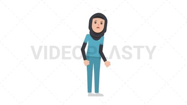Arab Female Nurse Dizzy Stock Animation
