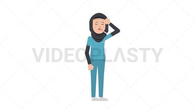 Arab Female Nurse Fever Stock Animation