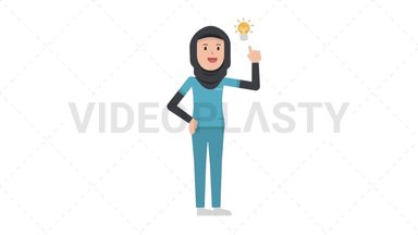 Arab Female Nurse Idea Stock Animation