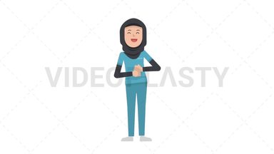 Arab Female Nurse Laughing Stock Animation